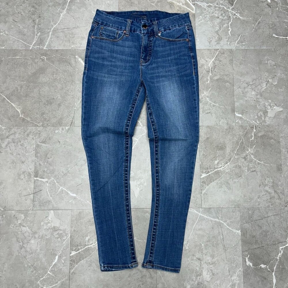 Seven7‎ Jeans Womens 4 Skinny Dark Wash Faded Embroidered Slim 28x28